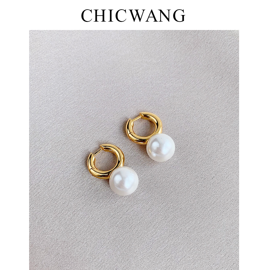 杨彩玉同款通勤铜镀金女性耳坠环