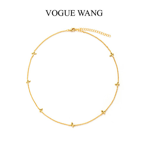 VOGUEWANG金色幸运蝴蝶叠搭项链