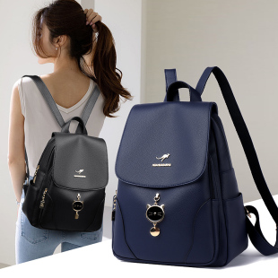 袋鼠双肩包夏季 百搭头层牛皮包玉西雅妈妈包逛街女包 旅行背包时尚