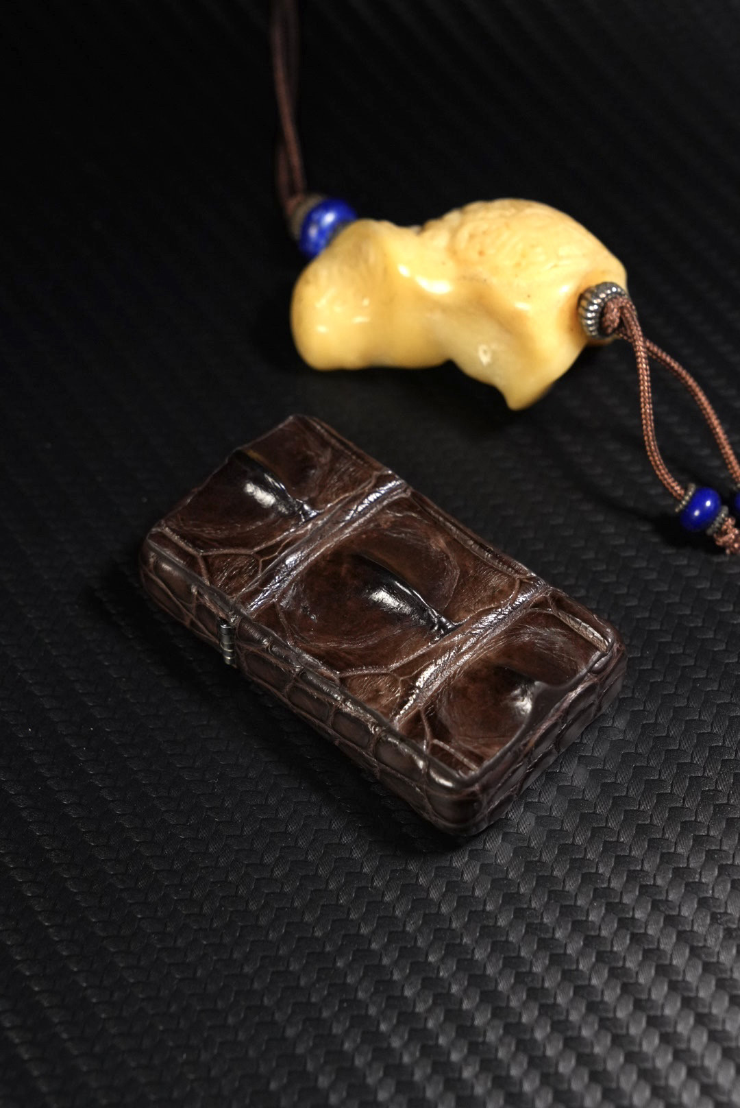 订制Zippo窄机版煤油打火机包鳄鱼皮美洲鳄