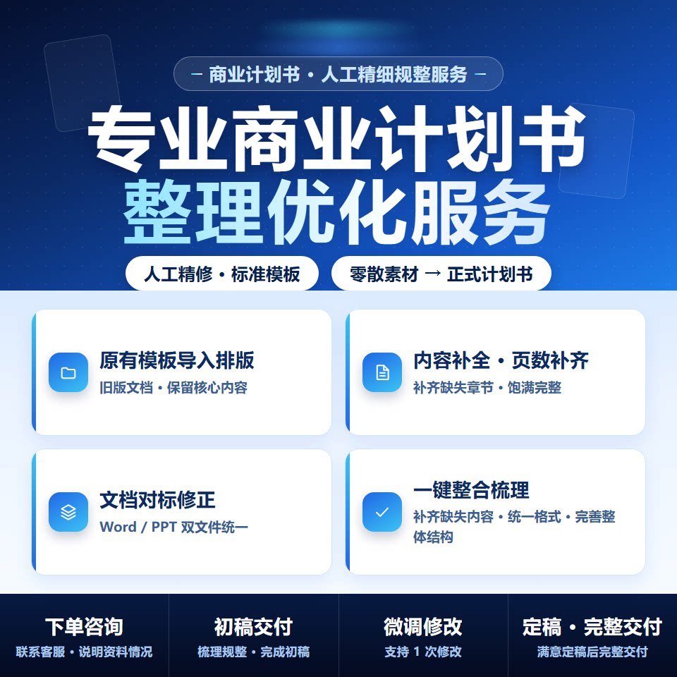 创赛商业计划书撰写优化PPT制其它设计服务
