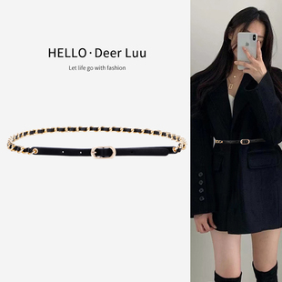 配连衣裙子收腰链金属皮带2026新款 女士细腰带ins潮链条装 饰西装