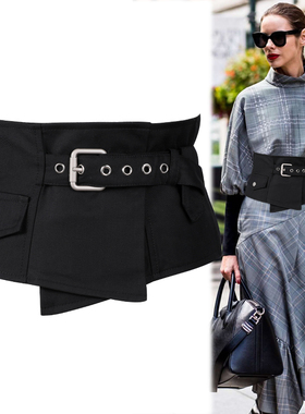 宽腰封女士外搭衬衫绑带装饰配裙子t恤束腰时尚百搭布料腰带夏季