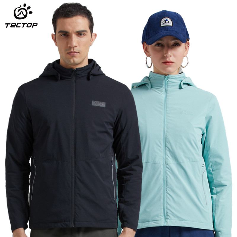 TECTOP探拓户外春秋男女休闲衣可拆卸帽运动风衣透气徒步弹力外套
