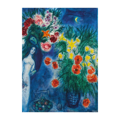 罂粟花恋人Marc Chagall客厅夏加尔油画玄关楼梯欧式手绘临摹