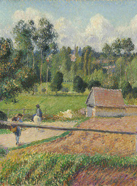 毕沙罗油画窗外的风景Camille Pissarro装饰画手绘临摹复制品
