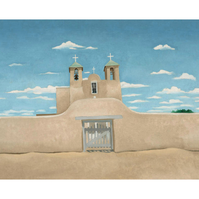 奥基夫O'Keeffe现代装饰画欧姬芙临摹油画手绘名画兰乔斯教堂正面