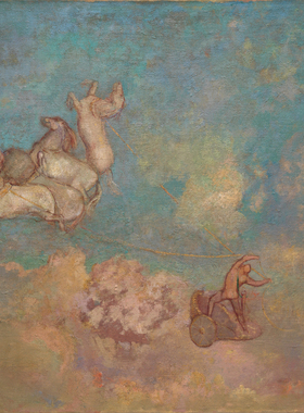 西方神话名画油画雷东Odilon Redon阿波罗的战车手绘临摹复制品