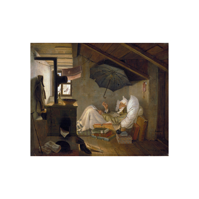 贫穷的诗人卡尔·施皮茨韦格临摹名画手绘油画可怜的诗人书房挂画