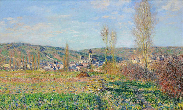 claude monet印象派风景画弗特伊的阳光客厅沙发装饰画莫奈油画