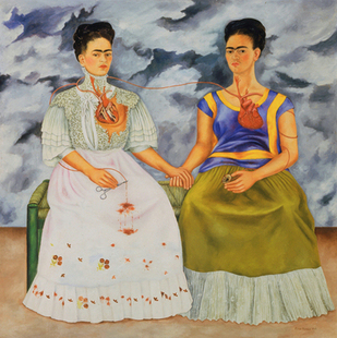 Kahlo墨西哥女画家超现实油画自画像复制品 两个弗里达卡罗Frida