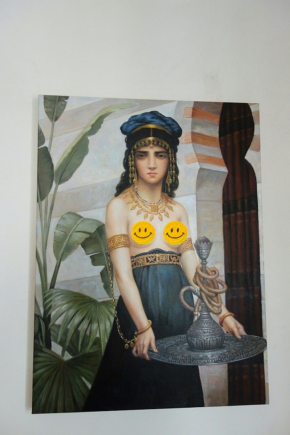 纵横四海张国荣电影纯手绘复古油画临摹世界名画《赫林之女仆》