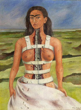 Frida Kahlo弗里达油画手绘临摹复制人物世界名画《破裂的脊柱》