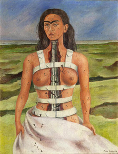 Frida Kahlo弗里达油画手绘临摹复制人物世界名画《破裂的脊柱》