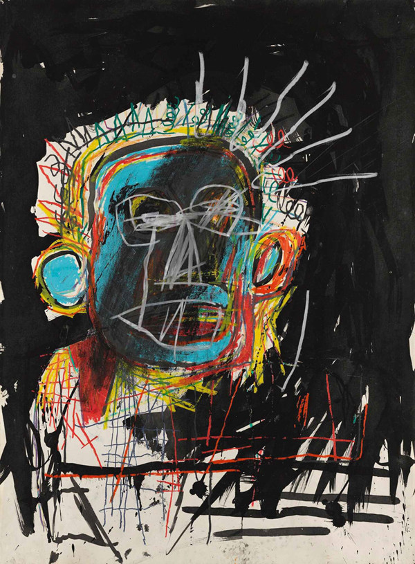 巴斯奎特basquiat巴斯奇亚无题人物现代抽象简约无框画手绘临摹