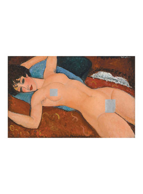 Modigliani莫迪利安尼油画侧卧的斜躺的裸女手绘临摹欧式世界名画