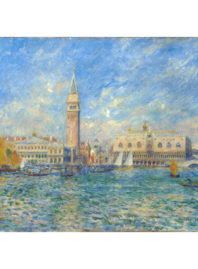 手绘临摹艺术复制品客厅装饰画雷诺阿Renoir威尼斯总督府风景油画