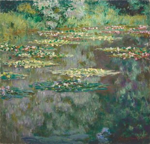 莫内沙发墙客厅装饰画Claude Monet莫奈睡莲手绘临摹复制油画田园
