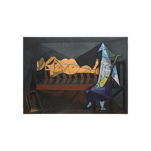 手绘临摹Picasso人文艺术装饰画办公室挂画毕加索油画晨曲Aubade
