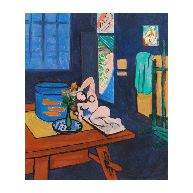 马蒂斯Henri Matisse有金鱼的工作室玄关装饰画挂画手绘临摹油画