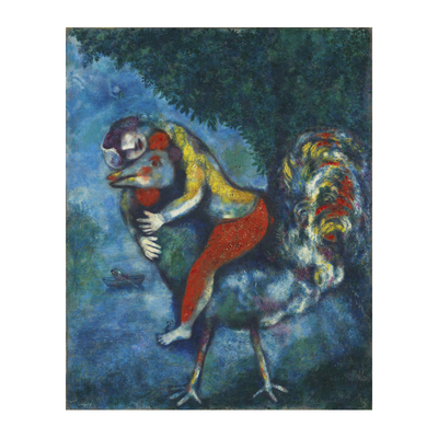 夏加尔公鸡手绘临摹油画无框画玄关装饰画厦门画师Marc Chagall