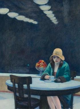 Edward Hopper霍珀霍普自动售货机手绘临摹油画美式艺术装饰画