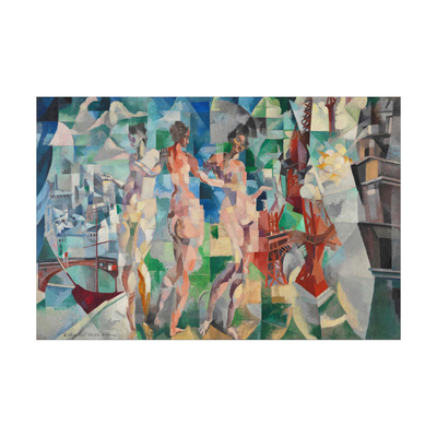 巴黎城油画罗伯特德劳内Delaunay手绘临摹大厅装饰抽象城市装饰画