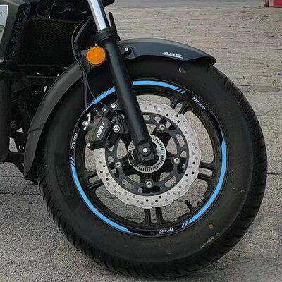 摩托车轮胎反光圈前减震贴纸豪爵TR300轮毂圈16寸机车轮圈贴防水/