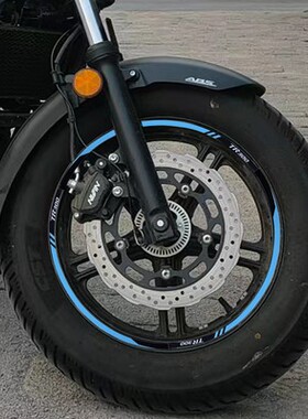 摩托车轮胎反光圈前减震贴纸豪爵TR300轮毂圈16寸机车轮圈贴防水/