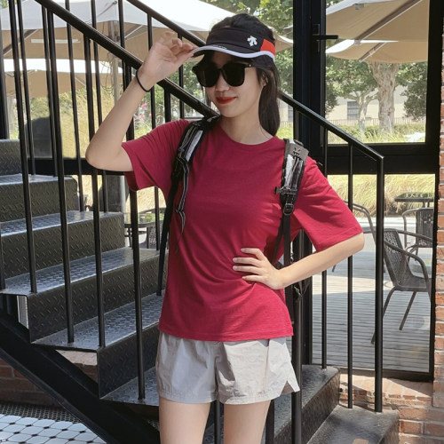 户外女美利奴防晒吸汗圆领短袖