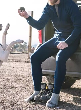 男200gsm秋冬100%美利奴羊毛保暖内衣户外徒步厚速干衣美丽诺套装