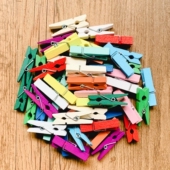 散装 diy相片夹子 彩色小木夹子照片墙木夹麻绳套装 创意照片夹子