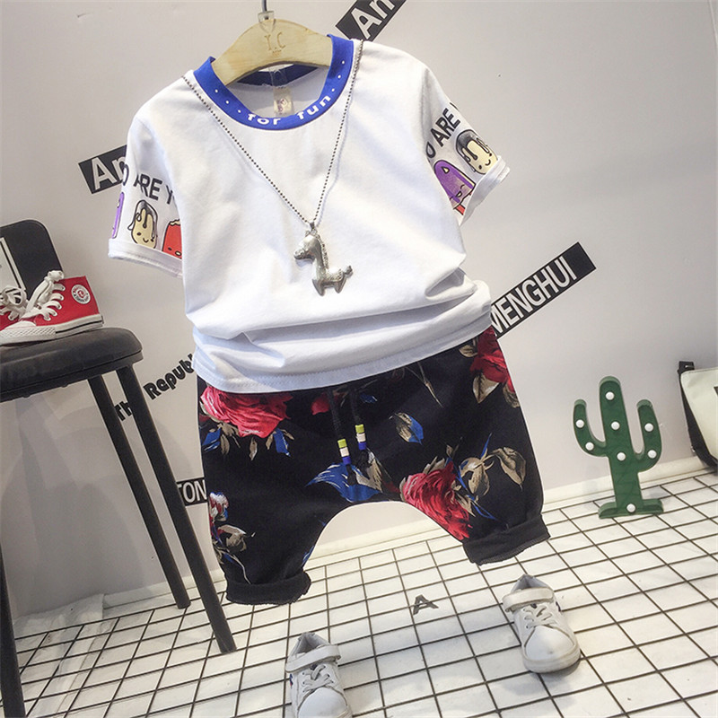 夏季男童短袖套装2儿童5帅气两件套2025新款韩版夏装童装6潮7岁衣