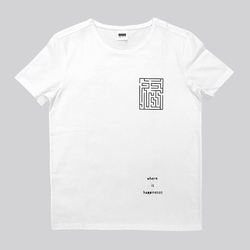 原创设计男款短袖T恤发现幸福