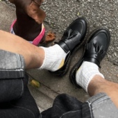 男女同款 25款 牛皮英伦风真皮马丁低帮复古真皮黑色流苏乐福鞋