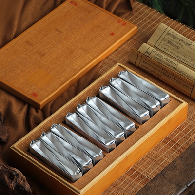 高档竹盒12泡岩茶礼盒高档竹制泡袋茶叶礼盒空盒免费私人定制文字