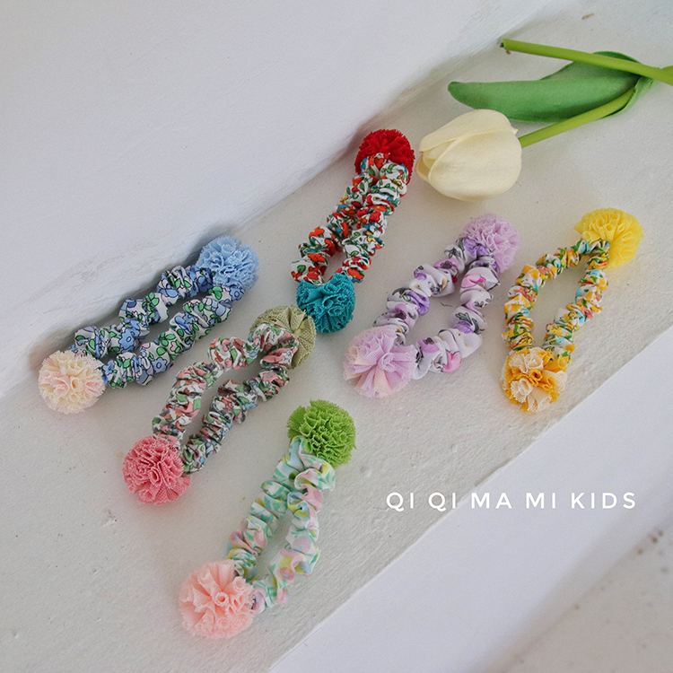 原创风手工法式田园碎花儿童发圈