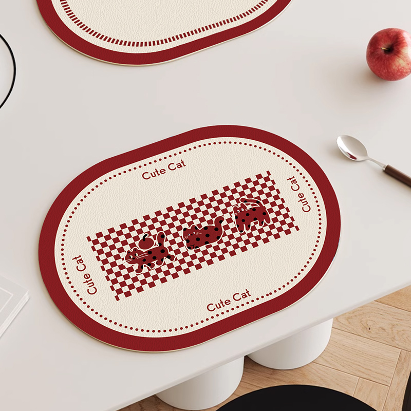 新年餐垫杯垫皮革隔热垫日式碗垫桌垫防水防油免洗可定制网红垫子