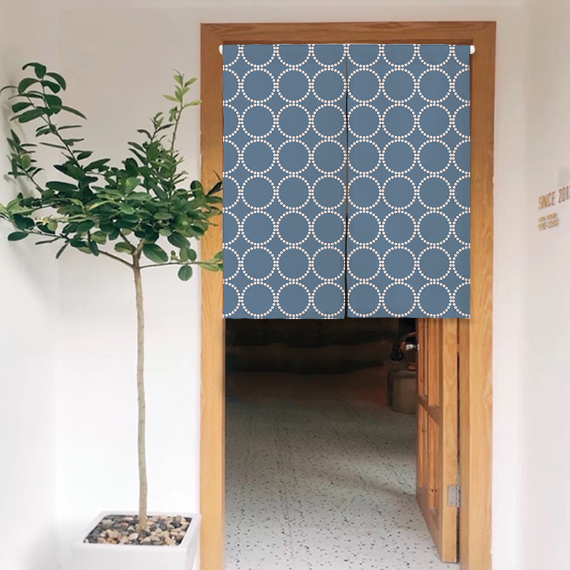 碎花布艺门帘免打孔定制遮挡帘