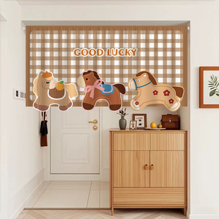 卡通窗帘帘头半帘门帘隔断帘装饰布帘门头帘柜遮挡帘子粘贴帘定制