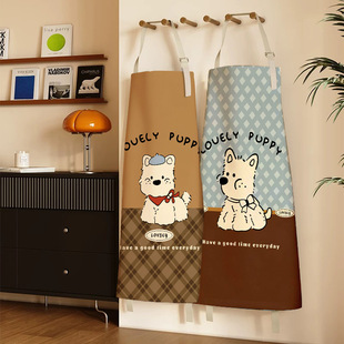 卡通宠物围裙家用厨房防水男女儿童画室围兜工作家务做饭围腰