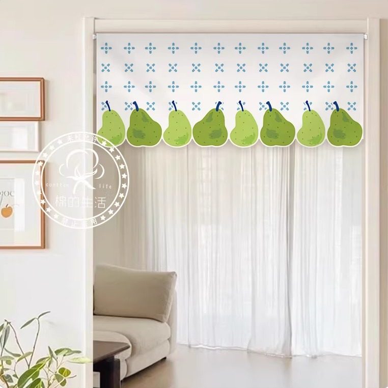 卡通窗帘帘头半帘门帘隔断帘装饰布帘门头帘柜遮挡帘子粘贴帘定制