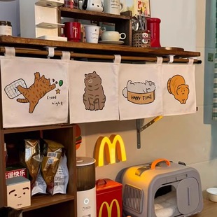 猫砂盆遮挡帘魔术贴猫洞猫窝装饰帘加厚防抓猫厕所门帘宠物柜子帘