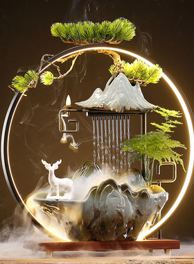 新中式招财流水摆件创意循环水