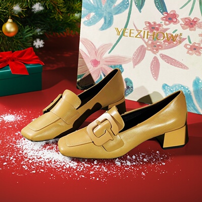 26新款轻奢断码女鞋清仓法式优雅风方头粗跟深口单鞋女时尚鞋9646