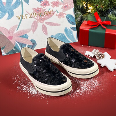 26新款轻奢断码女鞋清仓亮片豆豆鞋女休闲一脚蹬时尚舒适单鞋1452