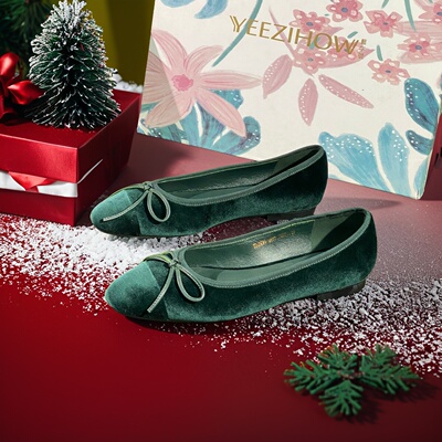 2026新款轻奢断码女鞋清仓复古小香风蝴蝶结丝绒平底浅口单鞋3555