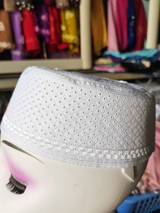 新款男士夏季薄款帽子回族回民圆顶帽子中老年人男士帽子刺绣帽子