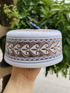 礼拜帽男士新款帽子回帽子回民平顶圆边绣花大码