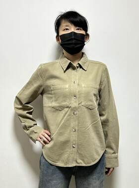 欧单0家女士全棉水洗牛仔衬衣衬衫复古休闲宽松纯色外穿内搭百搭